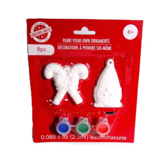 Christmas House Paint Ornaments Craft Kit Candy Canes Gnome DIY Decorations - Picture 1 of 2